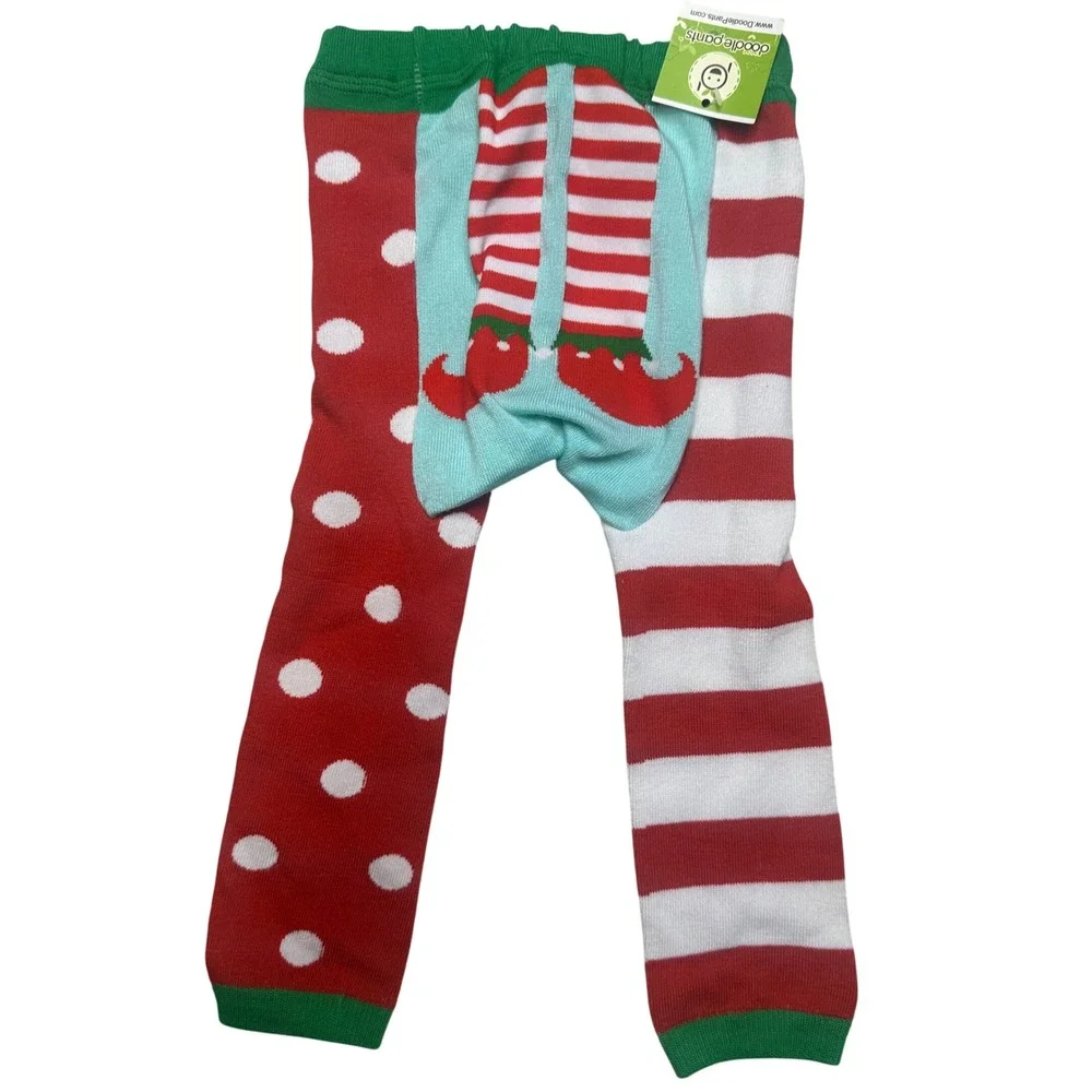 NWT Doodle Pants holiday‎ elf baby and toddler pajamas 12 Christmas holiday